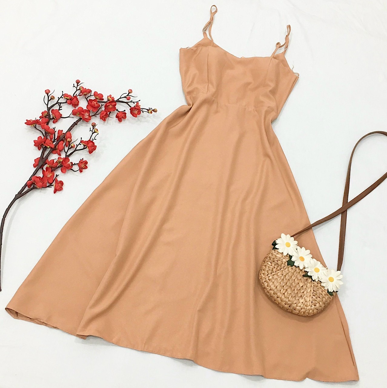 Maxi 2 dây cúp ngực 3 màu