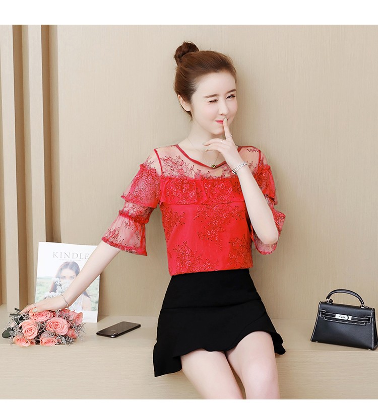 ÁO REN NỮ TAY ĐIỆU - AH406