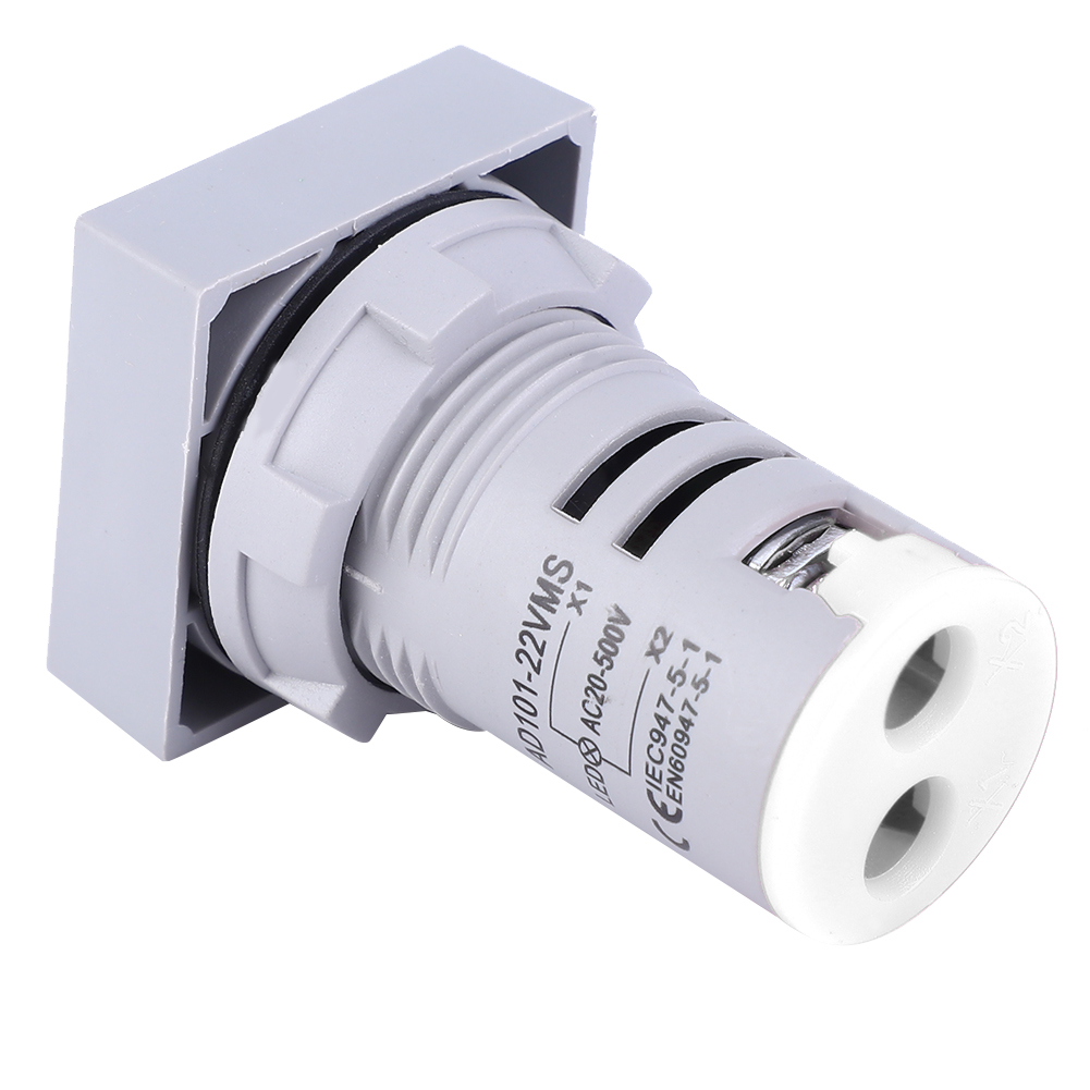 AC20-500V LED Indicator Light Mini Digital LED Display Voltmeter Square Signal Lamp