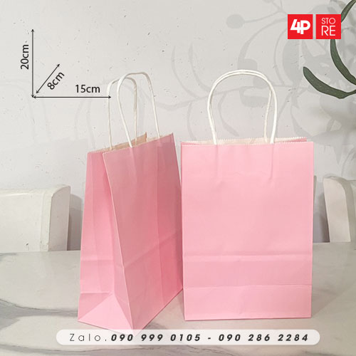 01 TÚI KRAFT HỒNG 120GSM - NHIỀU SIZE