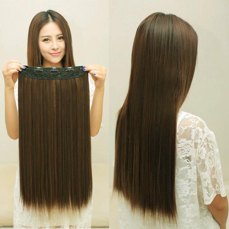 Tóc giả dài thẳng nữa đầu có kẹp