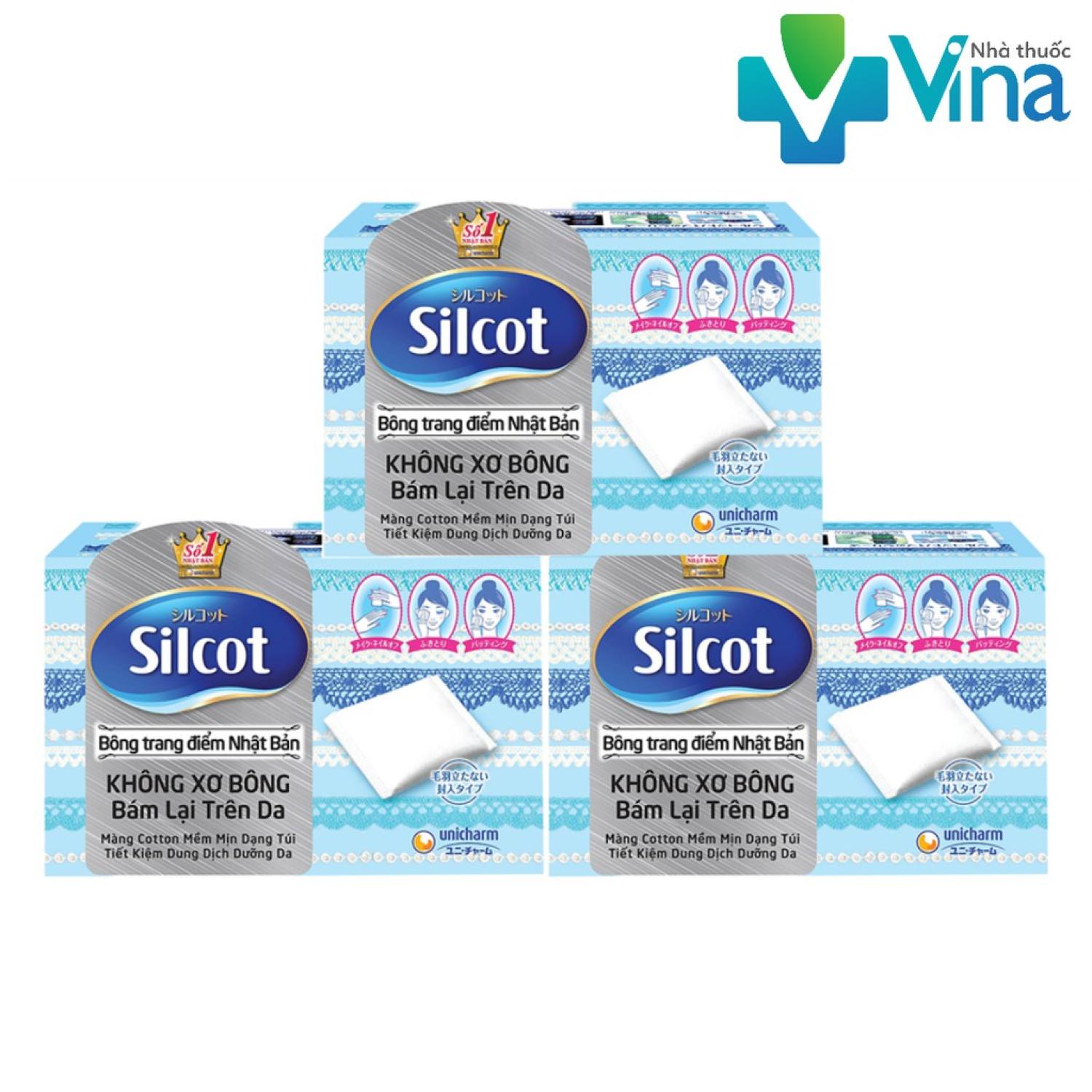 Bông Tẩy Trang Silcot Nhật Bản (82 miếng)