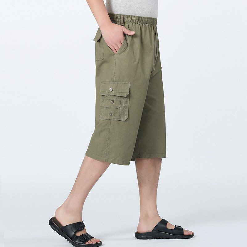 Quần lửng mặc nhà chất liệu Kaki cho bố