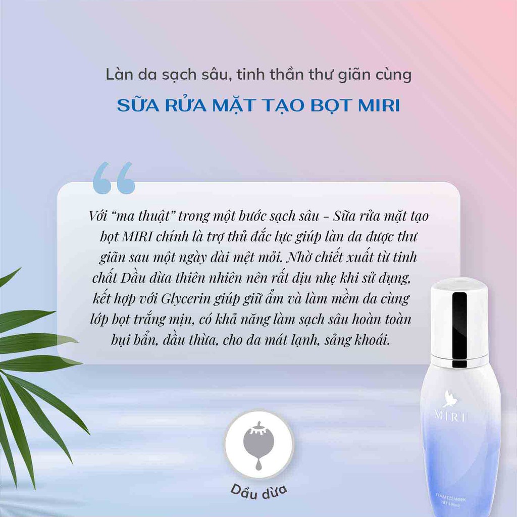 Sữa rửa mặt tạo bọt MIRI Foam Cleanser 100ml
