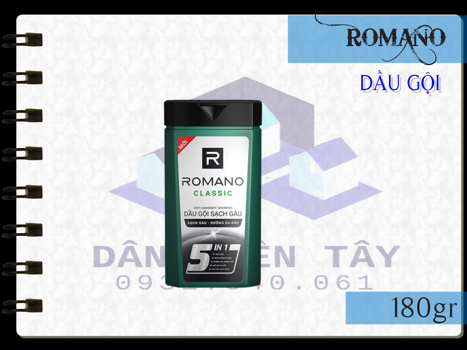 ROMANO - DẦU GỘI/SỮA TẮM ROMANO CLASSIC 180gr