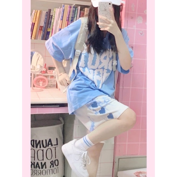 SÉT ÁO CHỮ NGỰC + QUẦN LOANG TIM