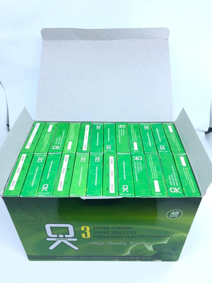 Bộ 20 hộp  Bao cao su OK bạc hà mát lạnh cho cảm giác thăng hoa 60c