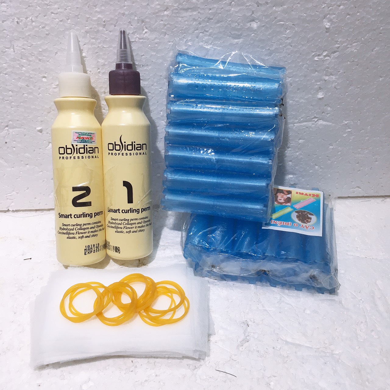 Combo Thuốc Uốn Xoăn Lạnh Tóc Nam Và Trục Uốn Xoăn Lạnh Tặng Kèm Giấy Và Chun