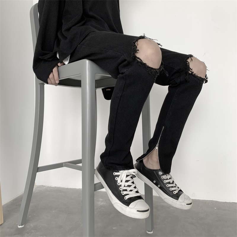 Quần Jean Nam Rách Gối - Kèm zip phong cách - Chất Liệu Mềm Mại Thấm Hút Mồ Hôi Tốt Kiểu Dáng Năng Động