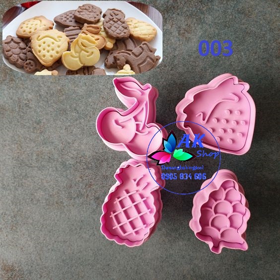 SET 4 KHUÔN NHẤN LÒ XO (TRÁI CÂY)