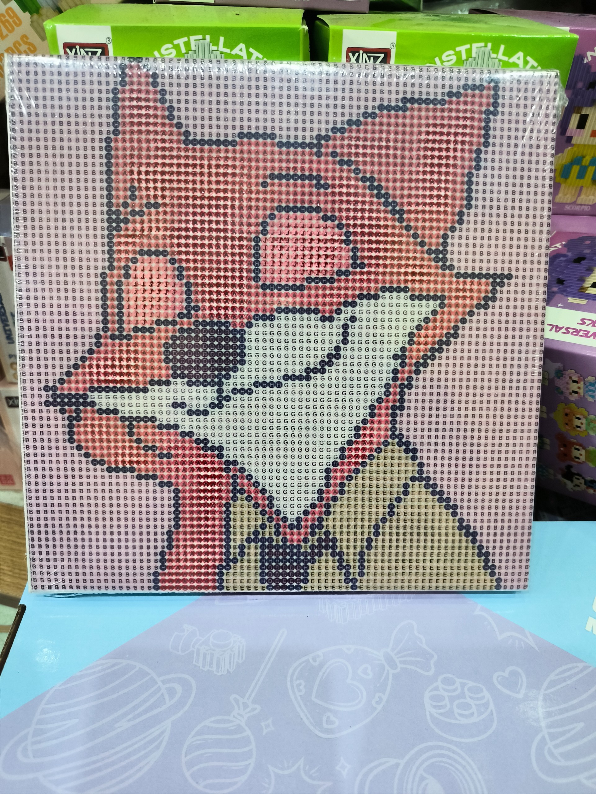 [HCM]Tranh đính đá chưa đính có khung kt 20x30cm