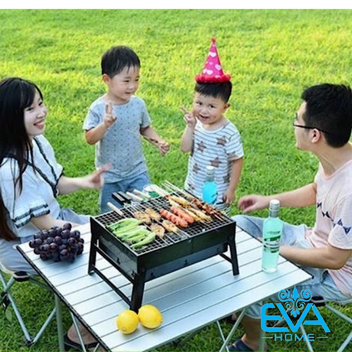 [HCM] Bếp Nướng Than Hoa Hình Chữ Nhật Portable Stainless