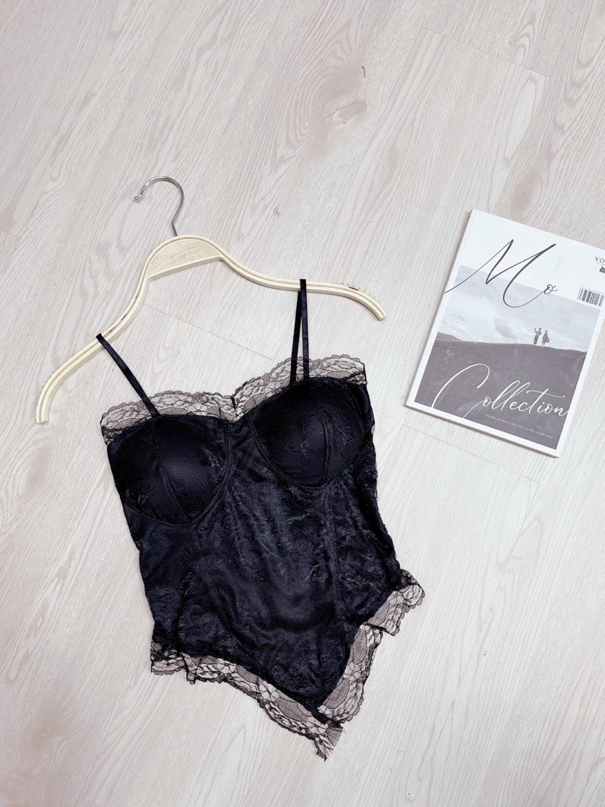 Áo 2 dây bra viền ren nhọn tà cực hot