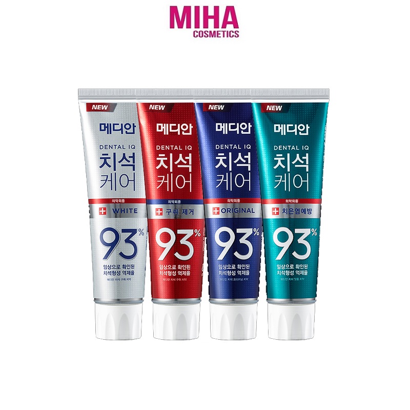 Kem Đánh Răng Trắng Răng Giảm Ố Loại Bỏ Mùi Hôi Median Dental IQ 93% Toothpaste 120g Hàn Quốc