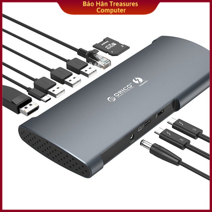 [Installment 0%]Đế multi-purpose plug Orico tb3-s1 8 in 1 Thunderbolt 3-genuine goods