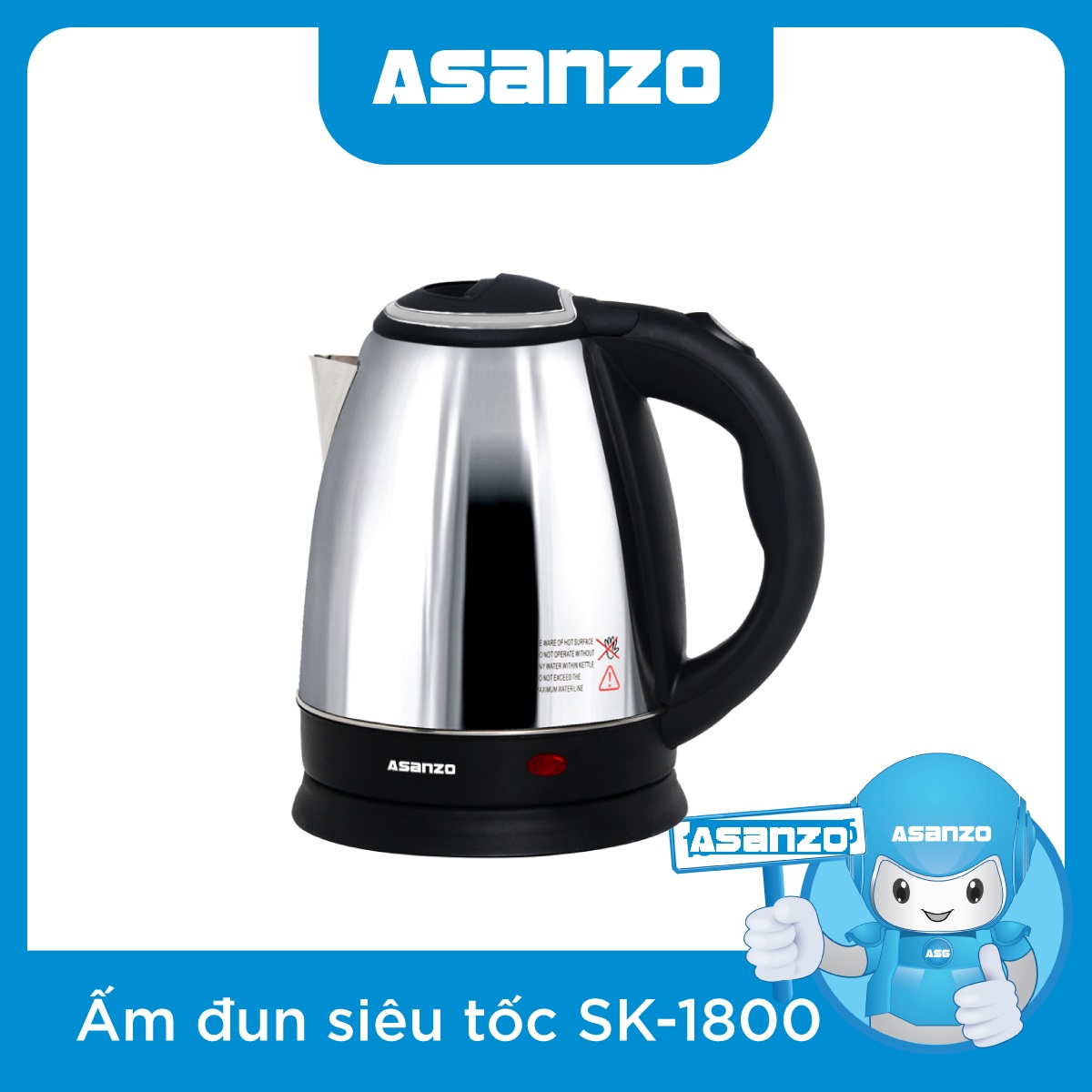 Ấm đung siêu tốc Asanzo SK-1800