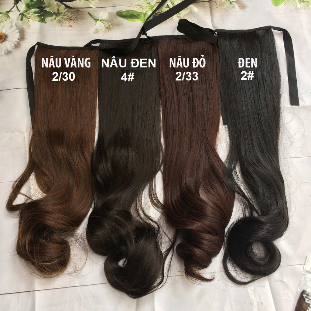 Tóc cột xoăn đuôi 48cm D15 😍FREESHIP😍 buộc tóc giả nữ Sỉ 40k đuôi tóc giả nữ thời trang, cột xoăn tóc giả