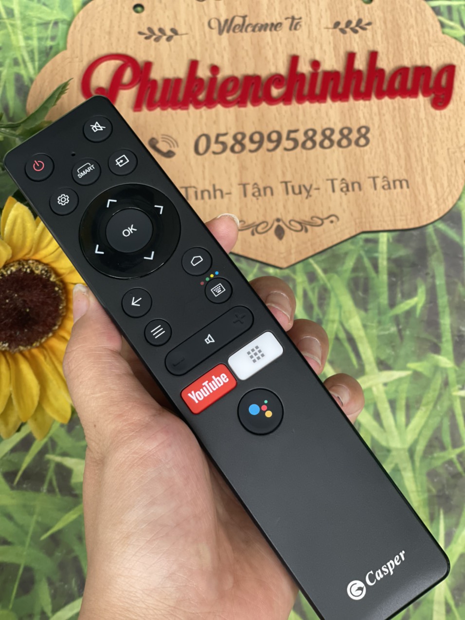 Remote tivi Casper giọng nói phím youtube ( bảo hành- tặng pin)