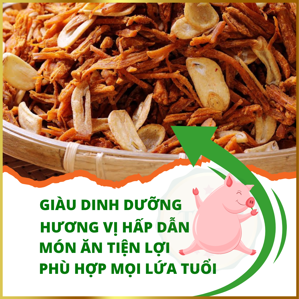 KHÔ HEO CHÁY TỎI TÂN LỘC PHÁT HŨ 500G