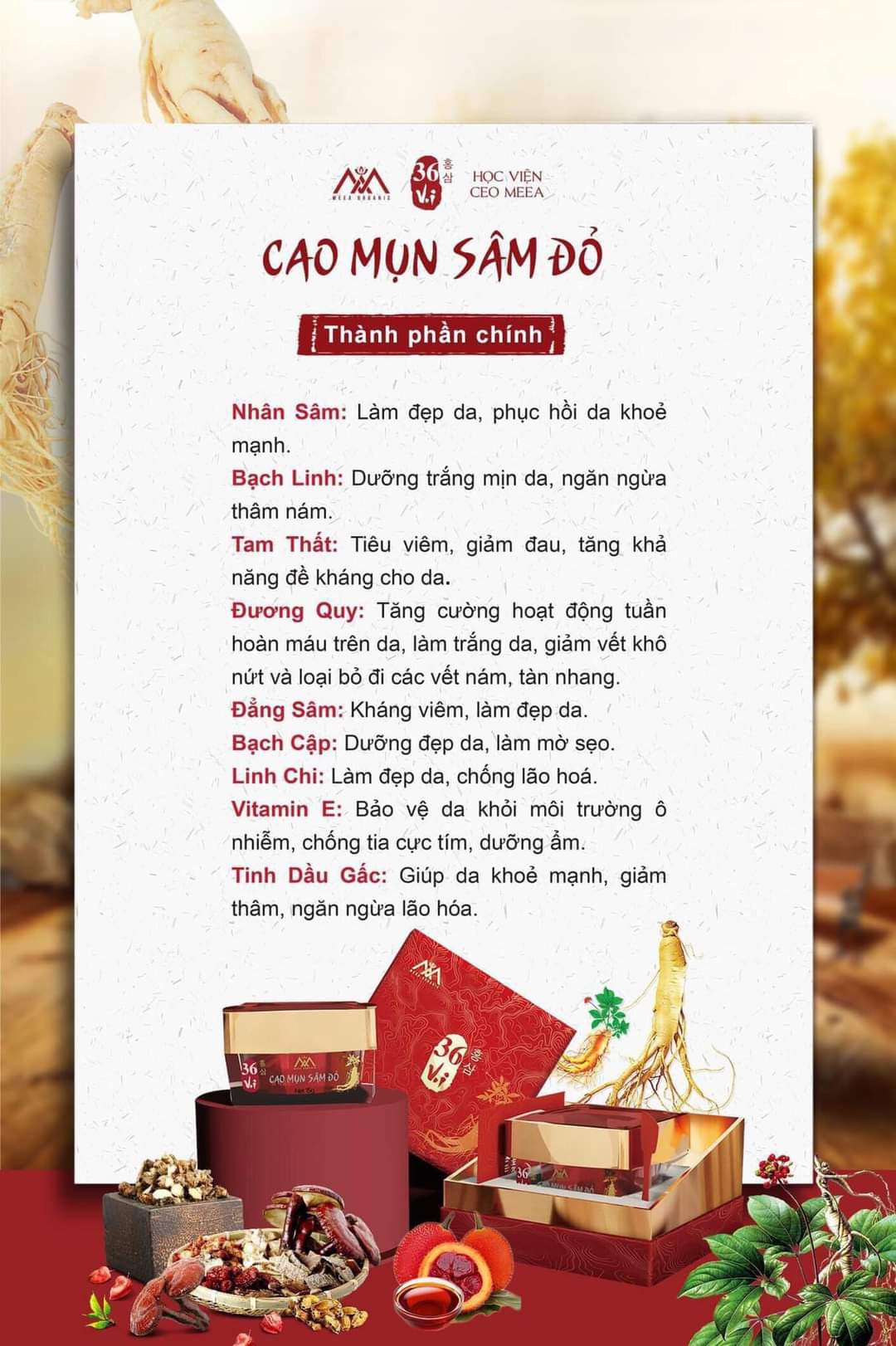 Combo Cao Mụn Sâm Đỏ + Sữa rửa mặt Nhân Sâm - sạch mụn sáng da