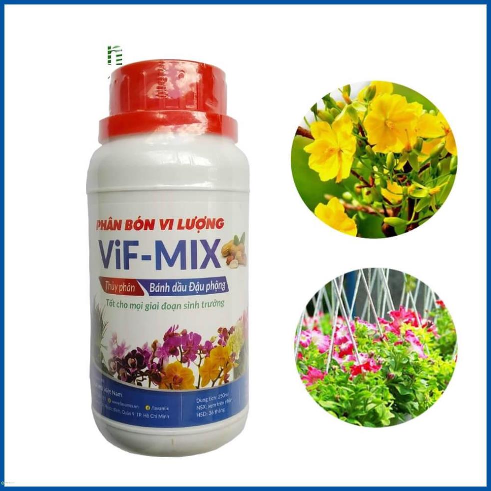 Phân bón vi lượng thủy phân bánh dầu đậu phộng chuyên lan cây kiểng vif mix tốt cho mọi giai đoạn- chai 250ml