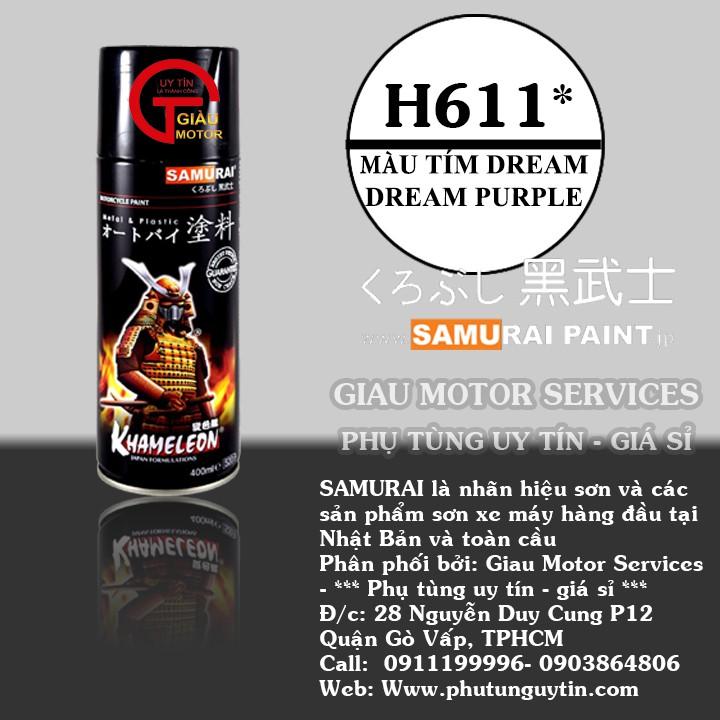 Sơn xit Samurai TC H611 màu nho tím Dream Honda