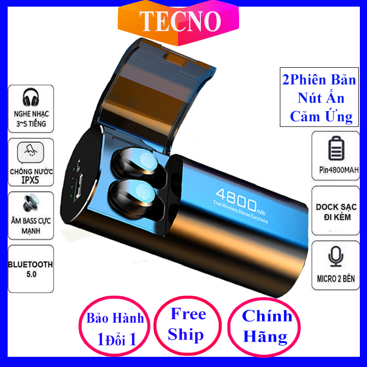 Tai Nghe Bluetooth, Tai Nghe Không Dây, Tai Nghe Tws F9 S 11, Tai Nghe Bluetooth 5.0 Kén Sạc 4800 Mah Kiêm Sạc Dự Phòng, Tai Nghe Chống Nước Ipx7, Âm Thanh HD, tương thích với mọi điện thoại
