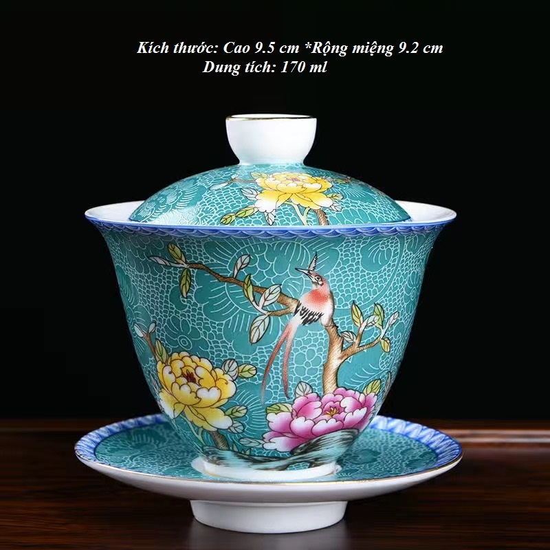 Chén Khải sứ trắng Bạch Định thấu quang 170 ml