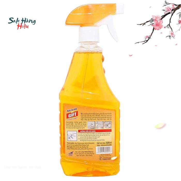[HCM] Chai ước lau bếp Gift (520ml) Hương cam