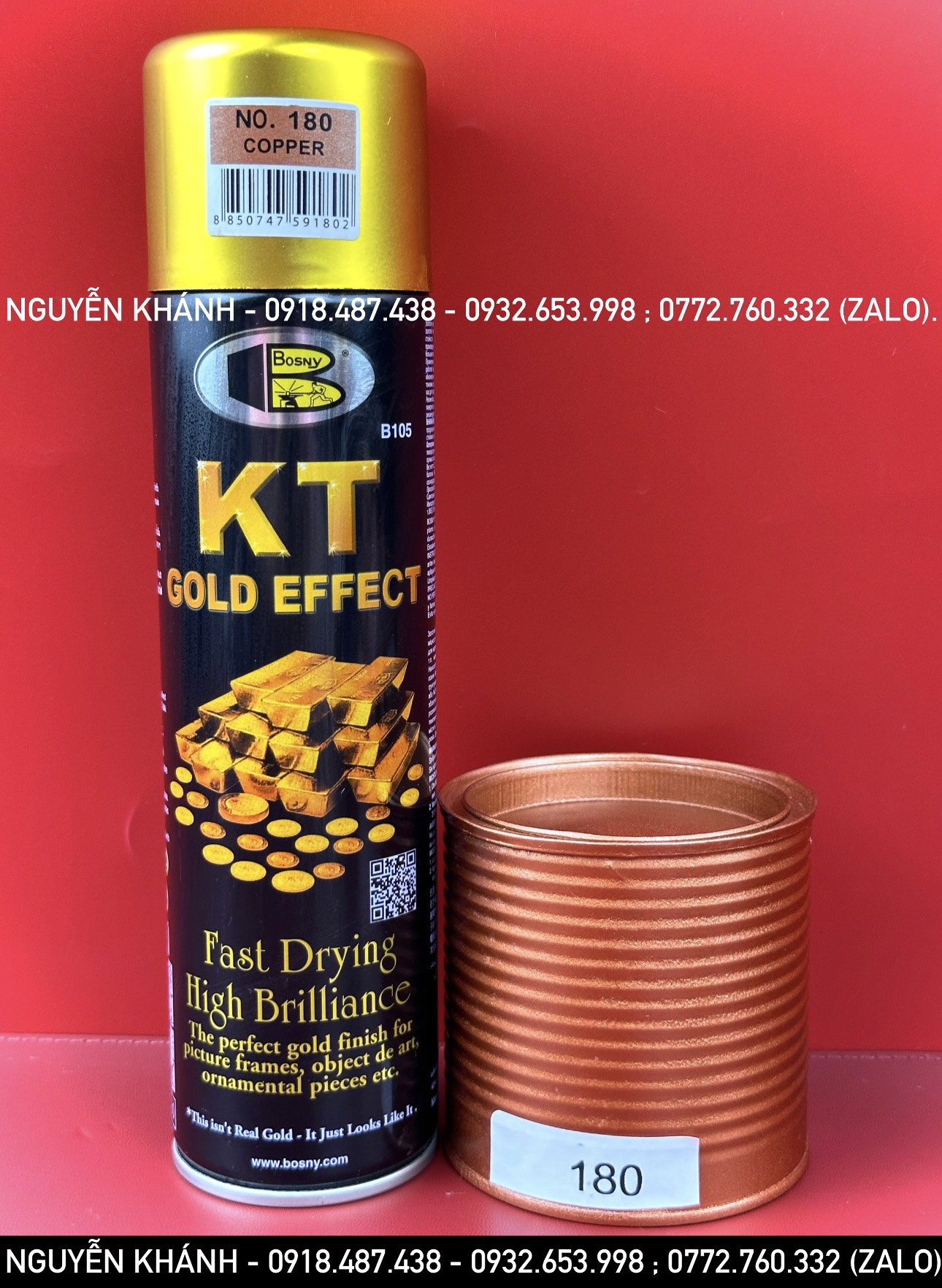 Sơn phun mạ vàng kt gold effect ( Bosny) có 6 mã màu
