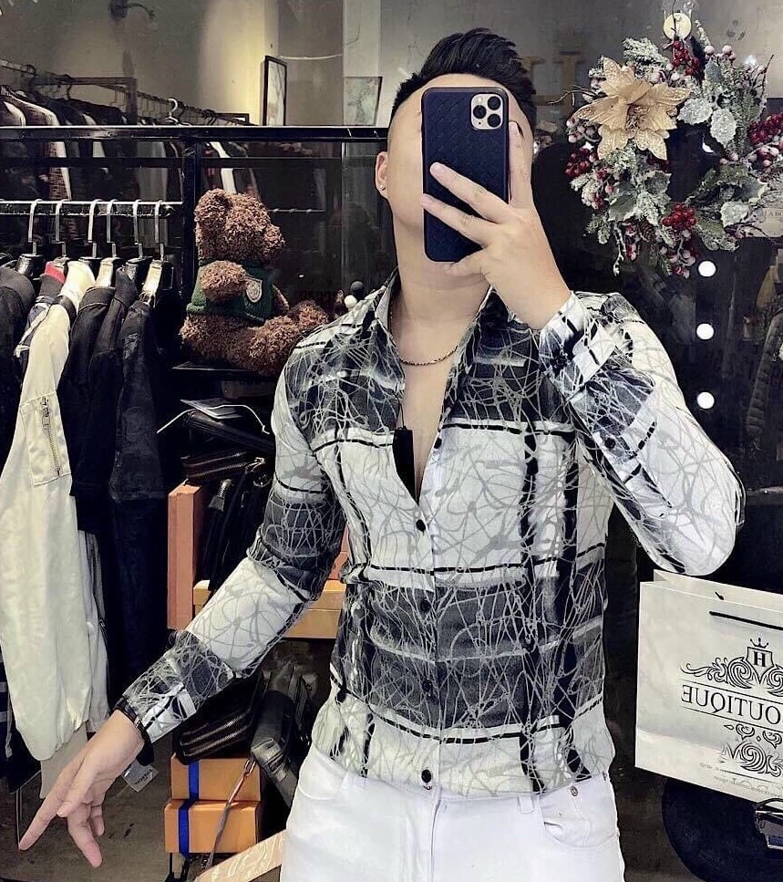 Áo somi nam họa tiết chất lụa cao cấp BAS1