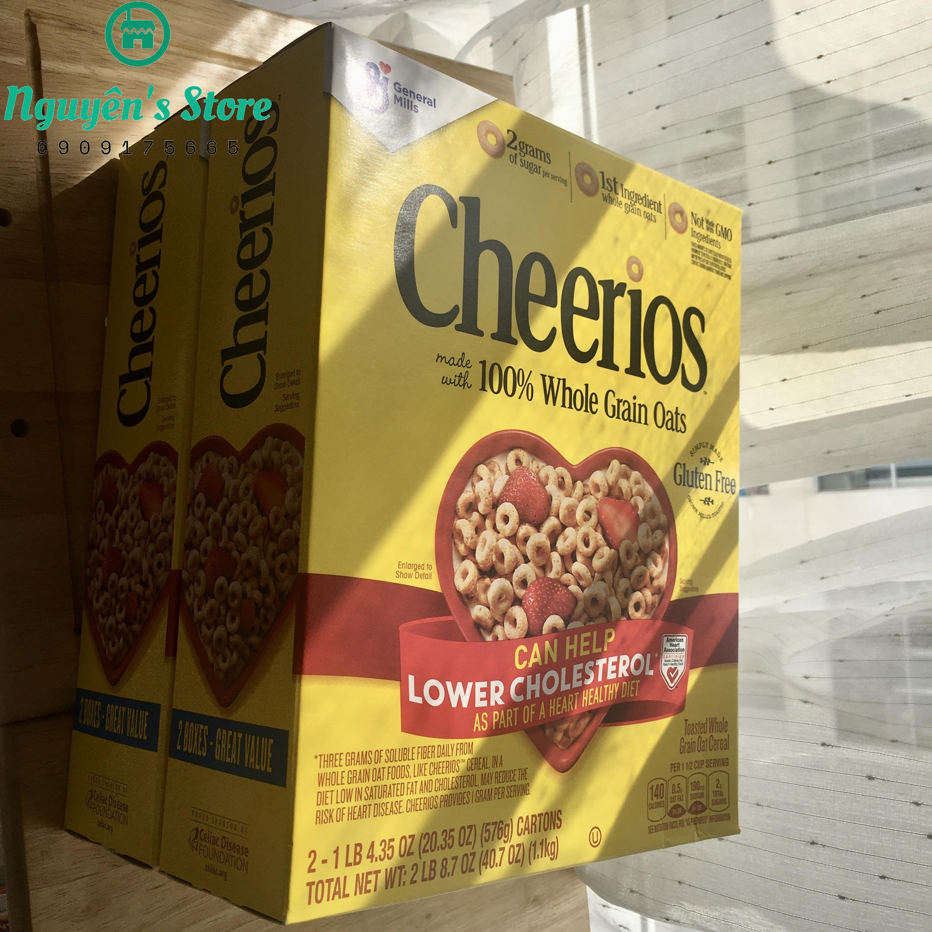 [CHEERIOS HƯƠNG DÂU 576g USA] - Bánh ngũ cốc ăn sáng