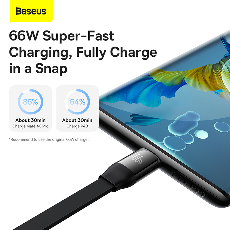 Baseus 3 in 1 USB C Cable 66W 110CM Retractable Type C Micro USB Cable For Macbook Samsung 6A Fast Charge Data Wire Cord