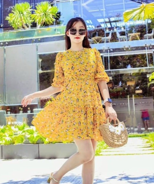 [Mẫu Mới]Đầm Nữ Hở Lưng Dáng Xòe 2 Tầng Chất Liệu Lụa Hàn Thiết Kế Tiểu Thư HARI