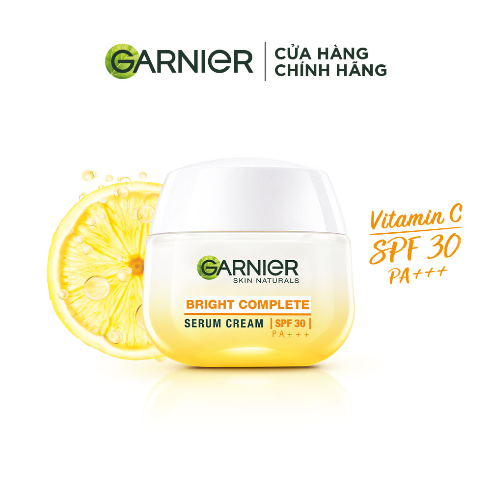 Kem dưỡng serum sáng da ban ngày Garnier Bright Complete Vitamin C Serum Cream SPF30 50ml
