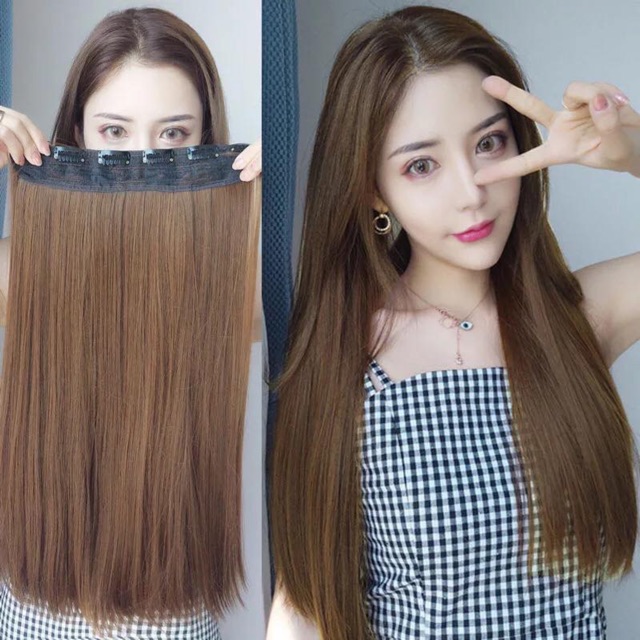 Tóc giả nữ ❤️FREESHIP❤️TÓC giả kẹp thẳng dải 6 phím