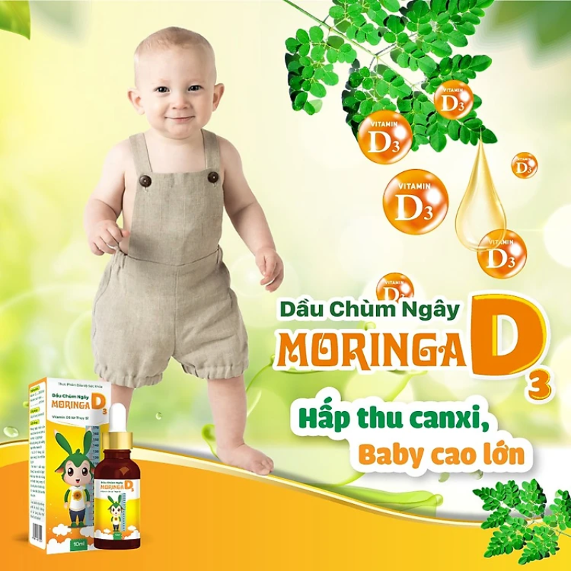 Vitamin D3 Dầu chùm ngây Moringa 10ml