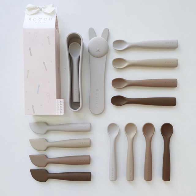 THÌA ĂN DẶM SILICONE CAO CẤP ROCOU HÀN QUỐC