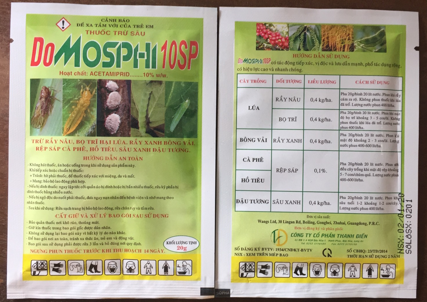 Thuốc trừ rầy rệp DOMOSPHI 10SP - gói 20g