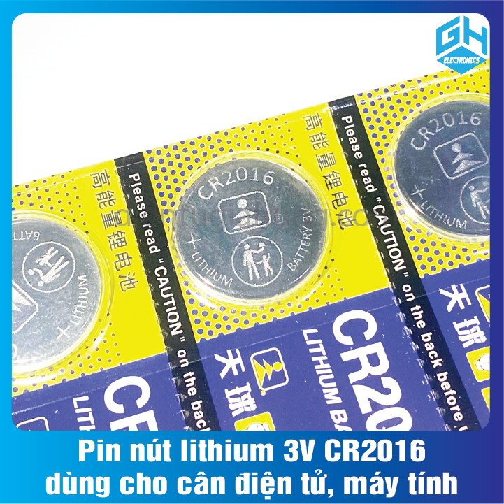 Pin nút CR2016 lithium 3V dùng cho cân điện tử, máy tính