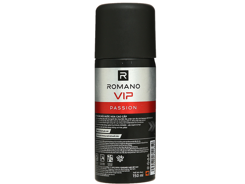Xịt Khử Mùi Romano VIP Passion 150ml (Đỏ)