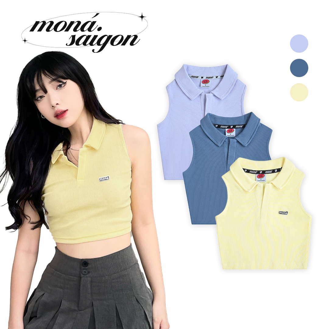 [VOUCHER 12%/149K] Áo croptop polo MONÁ - PERRY