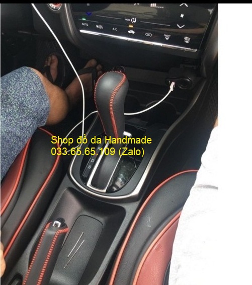 Bọc da cần số & phanh tay xe Honda city (AT) da bò thật