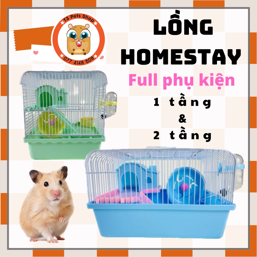 Lồng homestay đủ size cho hamster - T3 PETS SHOP