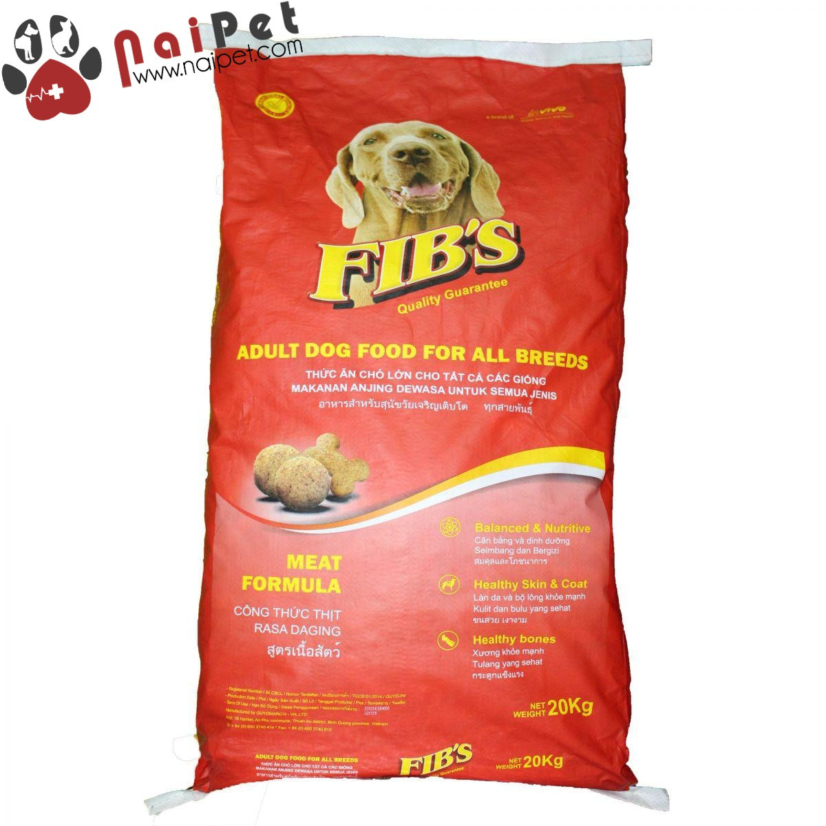 Thức ăn hạt khô cho chó lớn fibs 1.5kg