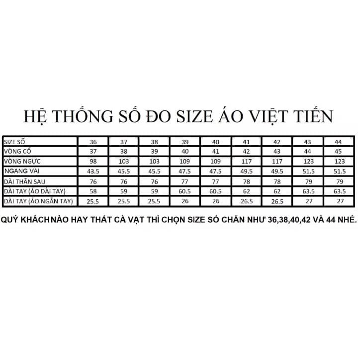 Tổng Hợp Hơn 81 Size Áo Sơ Mi Việt Tiến Không Thể Bỏ Qua - Trieuson5