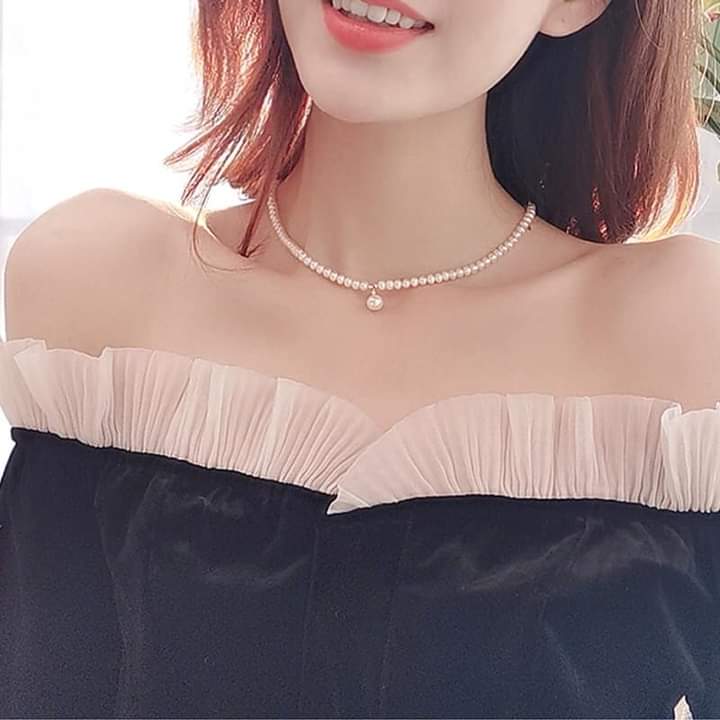 Dây chuyền ngọc trai 6ly mặt tròn khóa bạc - ngọc trai trường thịnh