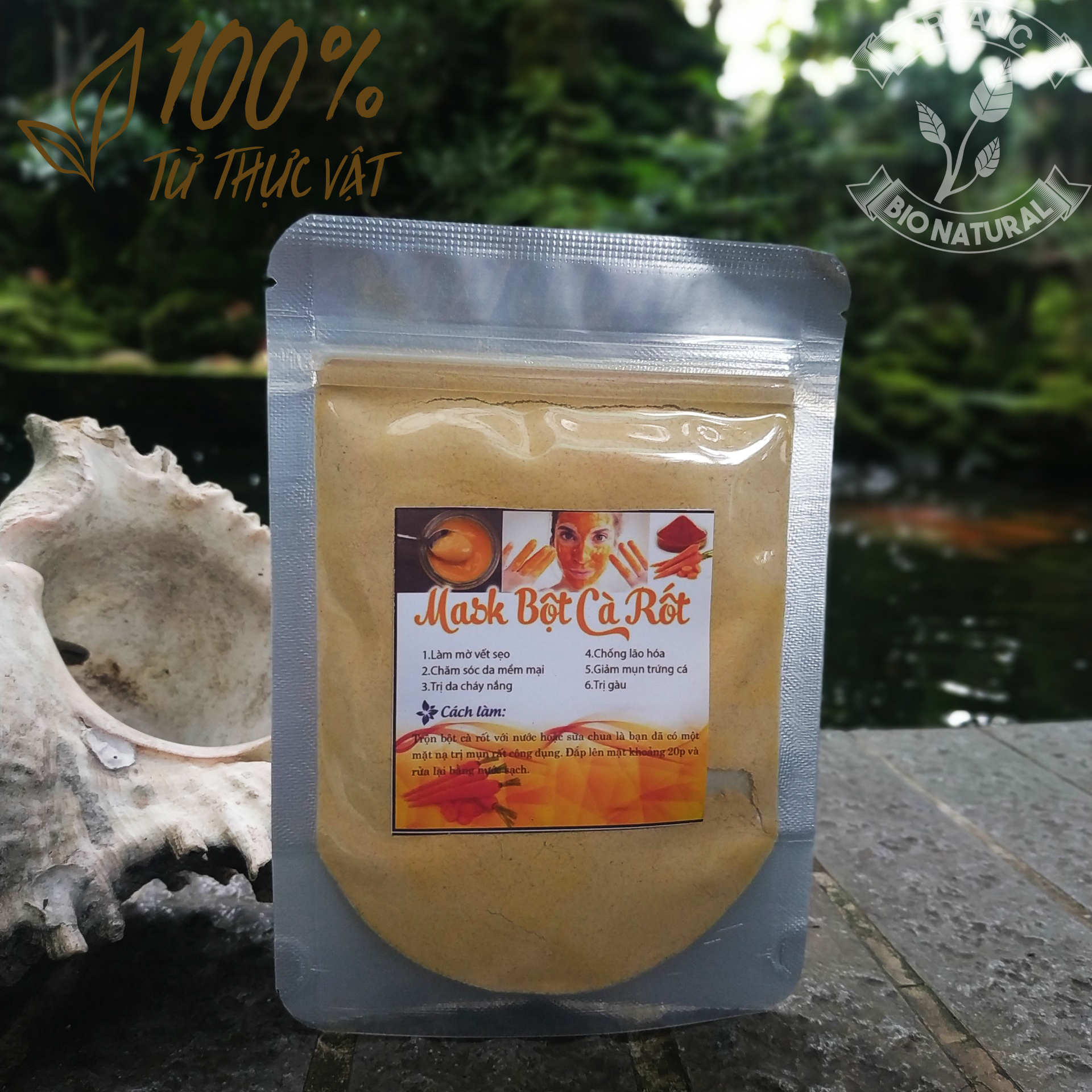 [HCM][BIONATURALVN] Bột đắp mặt nạ Mask Bột Cà Rốt HANDMADE 50gr