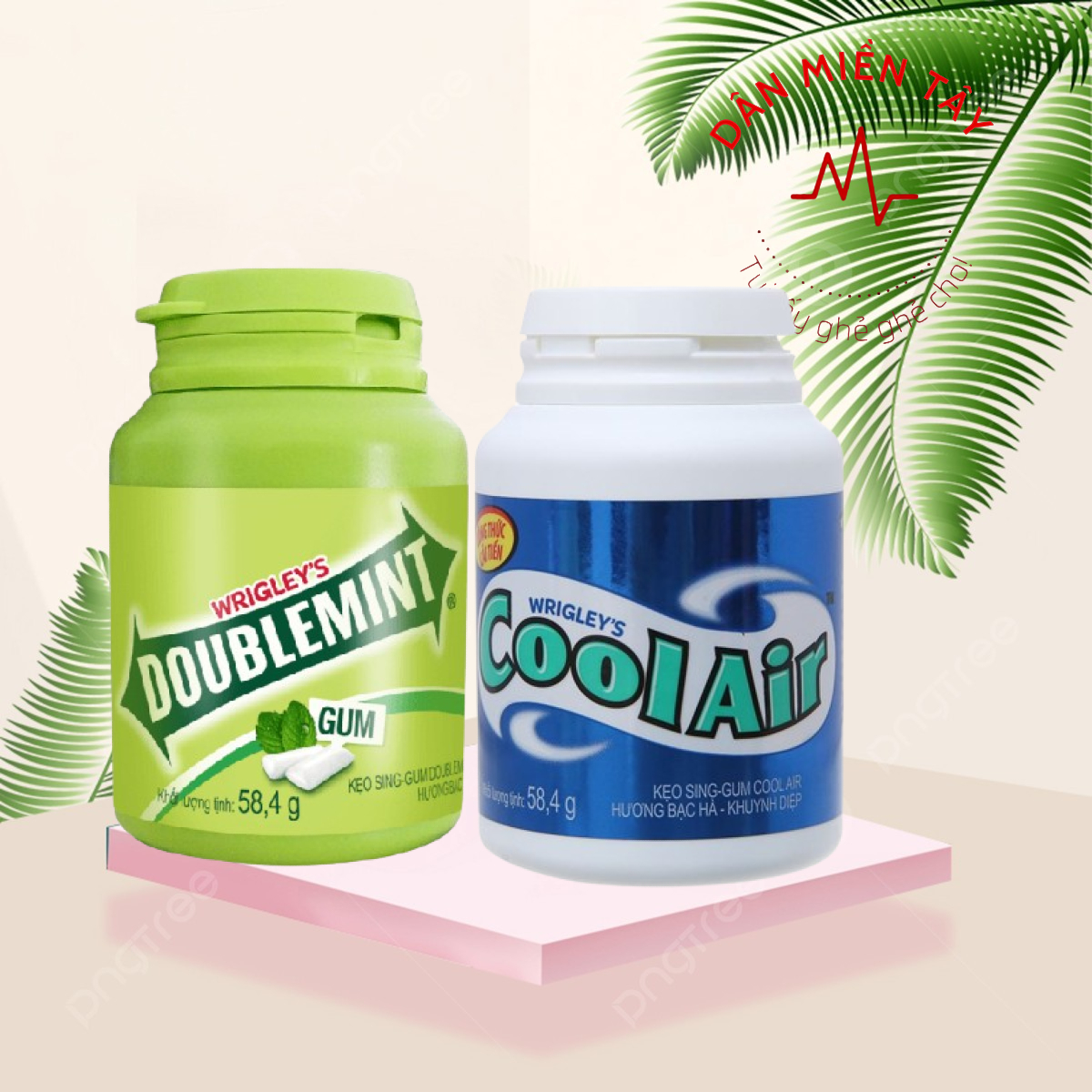 Hủ kẹo singum Cool Air, Doublemint 58.4g