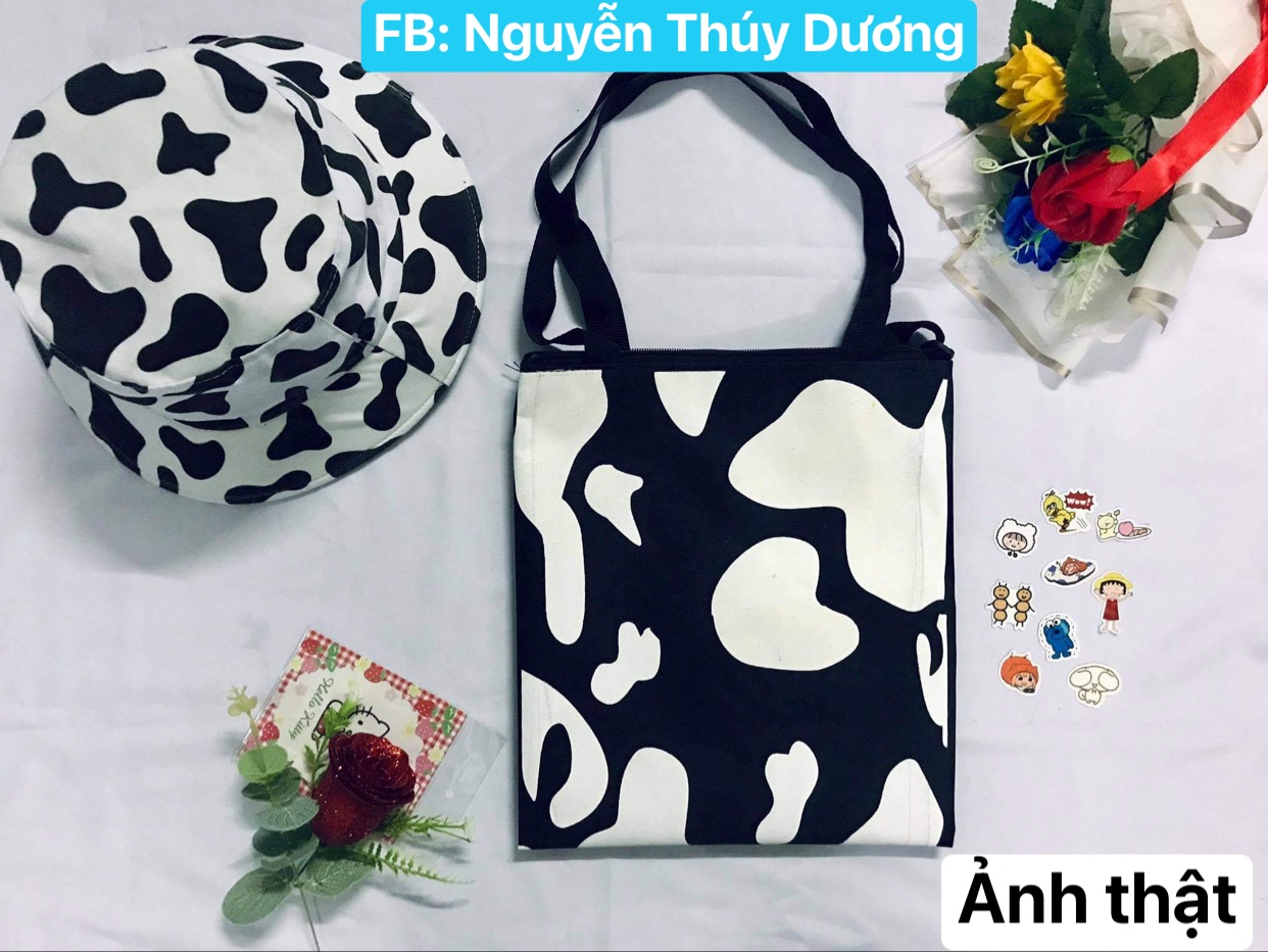 TOTE BÒ SỮA MANG 2 KIỂU VẢI BỐ